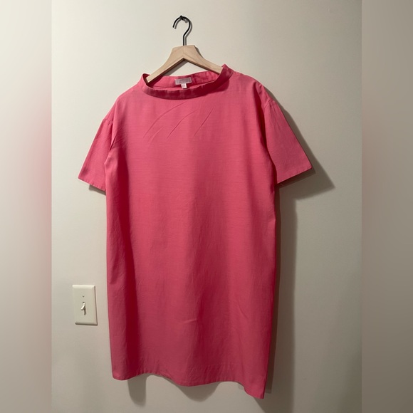 COS Coral Pink Mock Neck Casual Shift Dress Size 6 - Picture 5 of 8